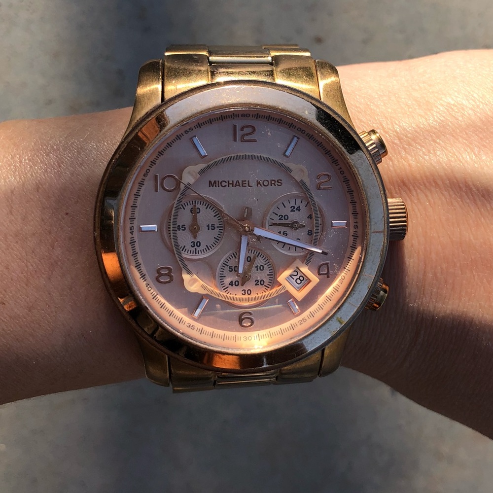 Oversized Rose Gold Michael Kors watch